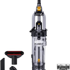 EUREKA PowerSpeed轻型强力直立吸尘器，适用于地毯和硬地板，宠物涡轮，黑色，黄色