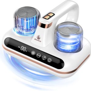 床垫吸尘器- 5合1无绳床吸尘器，由UV-C光和超声波技术驱动，16Kpa强吸力，低噪音，适用于灰尘，宠物毛发等。