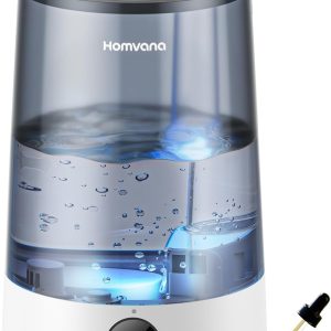 Homvana加湿器适用于卧室家庭，3.6升冷雾顶充34H超长时间，安静23dB，婴儿加湿器，油扩散器适用于大房间，房屋，植物，苗圃，办公室，BPA FRE…