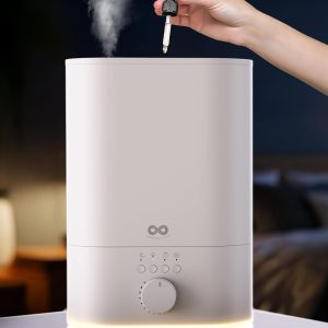 永久舒适6L加湿器大房间，高雾输出60小时运行时间超声波顶部填充加湿器卧室，易于使用和清洁的家庭，婴儿加湿器，植物，Con…