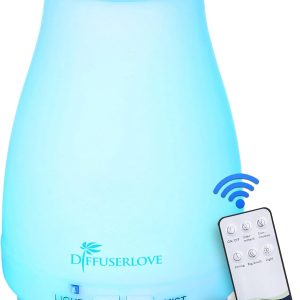 Diffuserlove精油扩散器200ML遥控超声波喷雾加湿器无bpa香薰扩散器，7色灯，卧室，办公室，厨房自动关闭